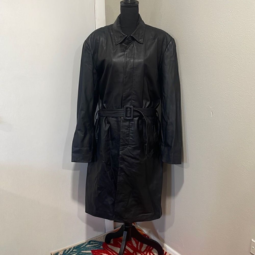 Castro Black Leather Men’s Coat Size XL